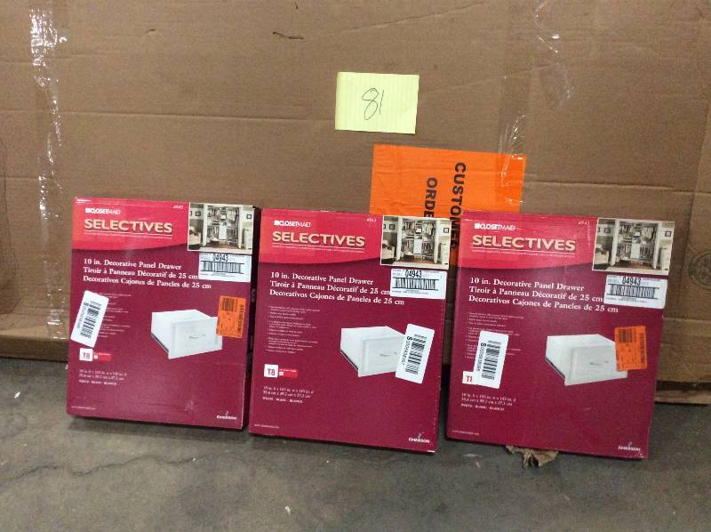 Lot of 3 ClosettMaid 16 in. x 10 in. White Decorative Drawer