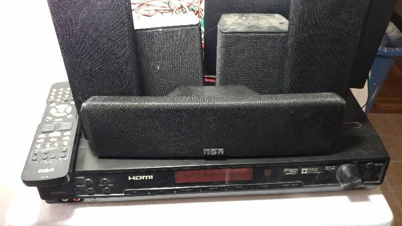 RCA Surround Receiver with Subs, Remote and Speaker Stands