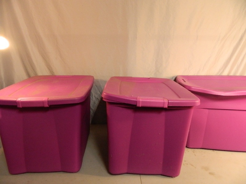 lot 112 image: 3 Matching Totes with Lids