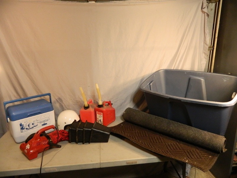 lot 115 image: Gas Cans, Cooler, and More