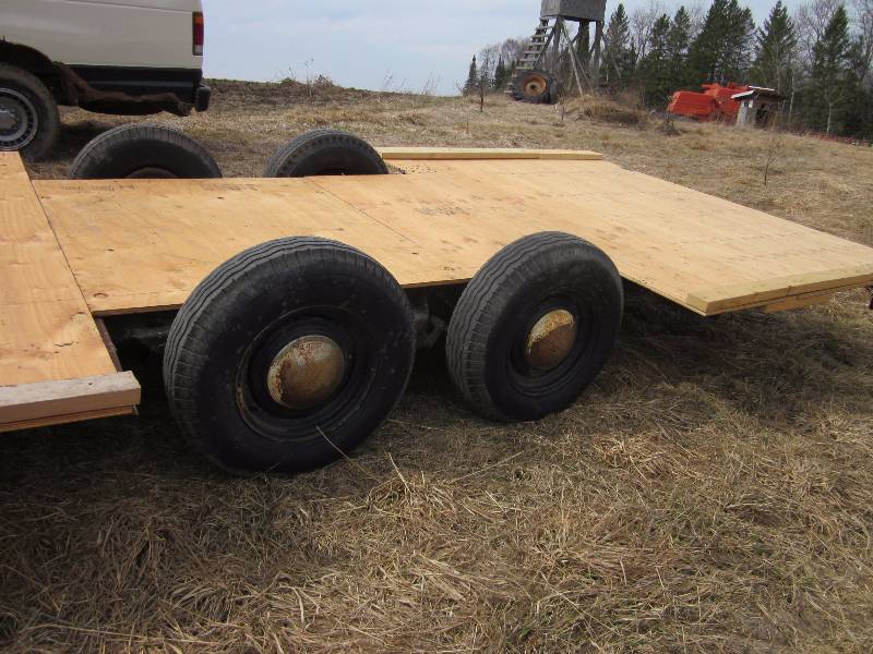 lot 28 image: 24 ft  Homemade Farm Trailer