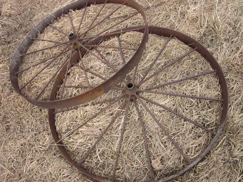 lot 47 image: 2 - 4 ft Steel Wheels