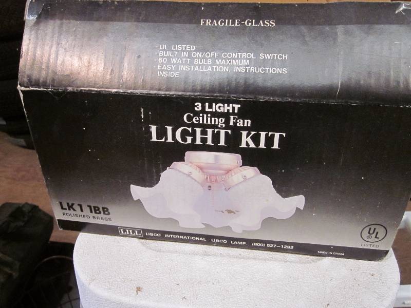 lot 230 image: Ceiling Fan Kit, Water Cooler, 2 Ceiling Lights & Misc.