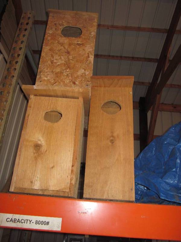 lot 96 image: 3 Duck Boxes, 1 feeder, & 1 house