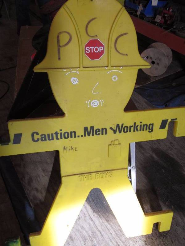 lot 117 image: Caution Sign, 2 Slowing Moving Signs, & Disc Reduction