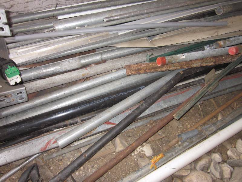 lot 134 image: Pile of Scrap Metal, PVC, & Plastic