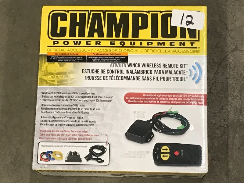 lot 12 image: New Champion ATVUTV Winch Wireless...