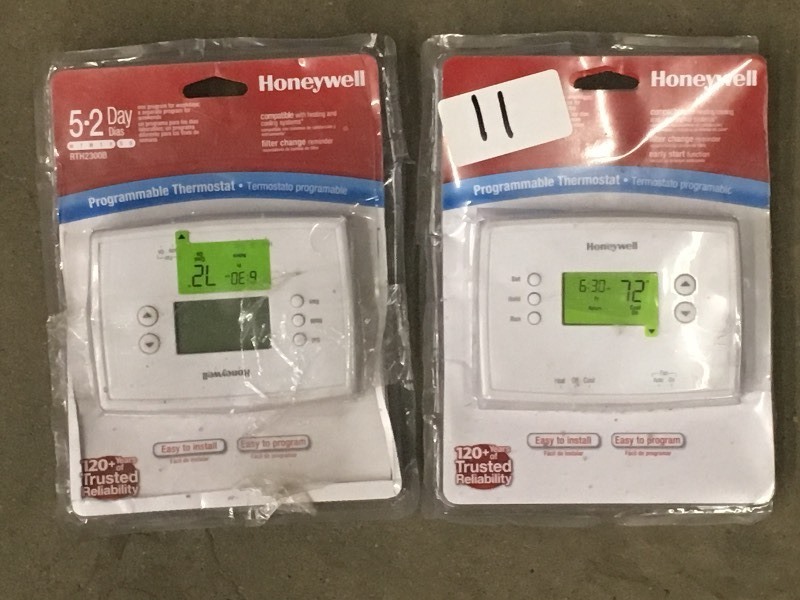 lot 11 image: (2) New Honeywell Programmable Ther...