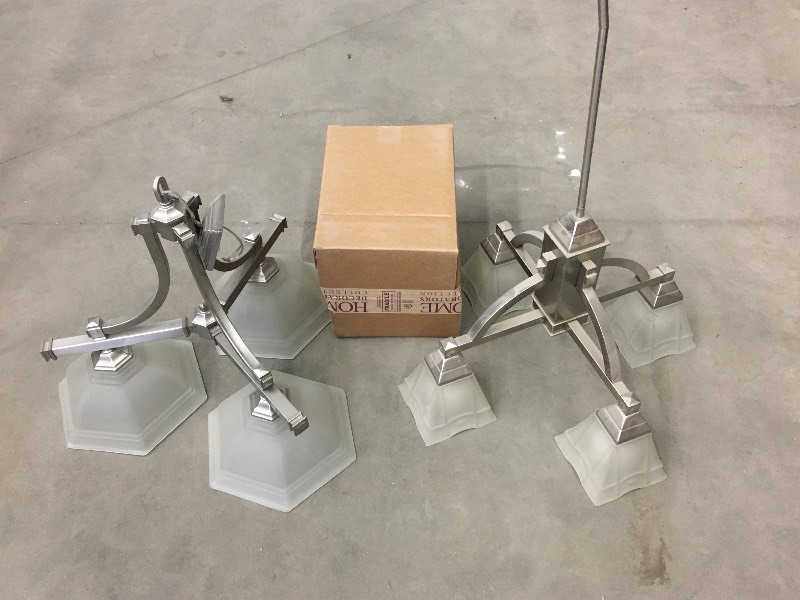 lot 20 image: Lot Of (2) Frosted Glass Globe Hang...