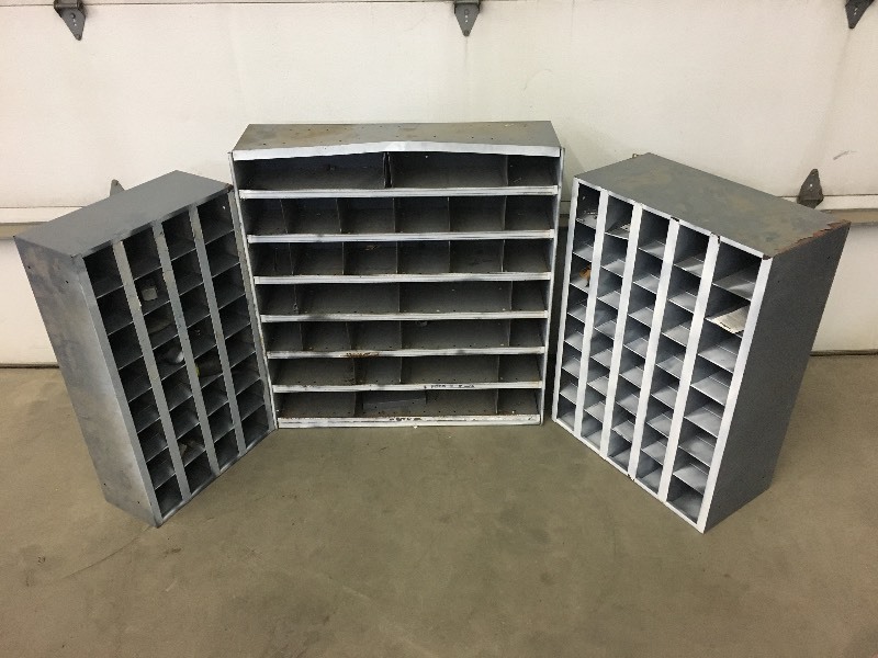 lot 38 image: Lot Of (3) Steel Parts Storage Rack...