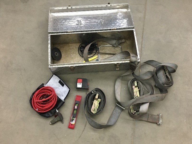 lot 92 image: Diamond Plate Aluminum Toolbox With...