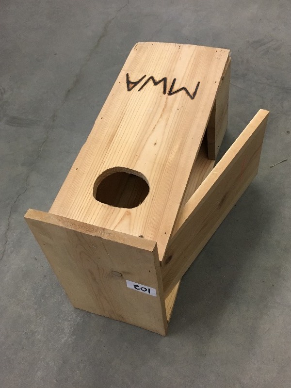 lot 102 image: MWA Wood Duck House, Unused ...