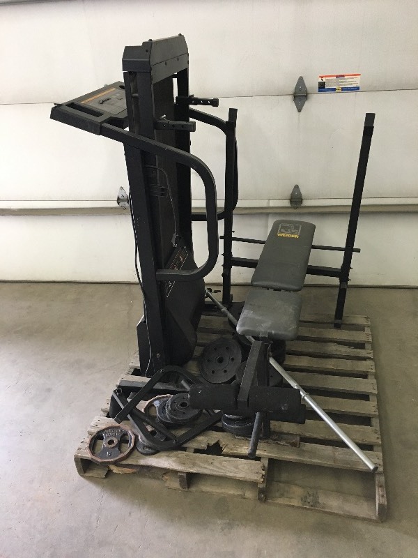 lot 123 image: Lot Of Electric Treadmill, Weight ...