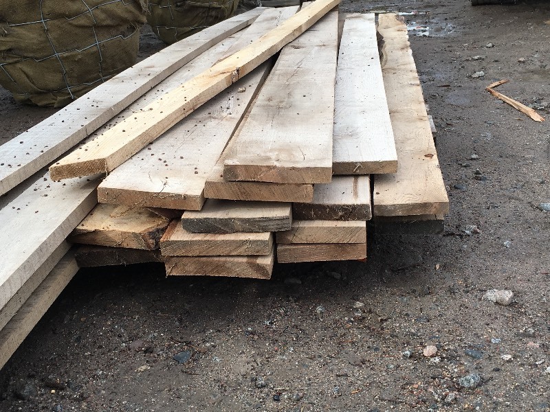 lot 2 image: Pallet Of Rough-Cut Lumber Assorte...