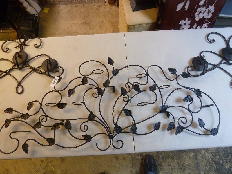 lot 207 image: Three Metal Wall Hanging Candle Holders