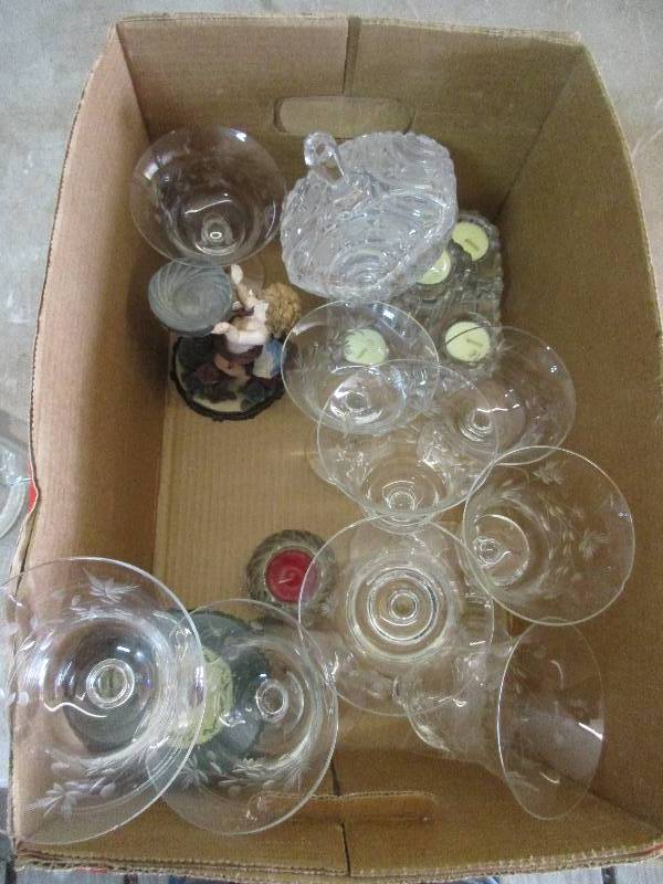 box of glass items