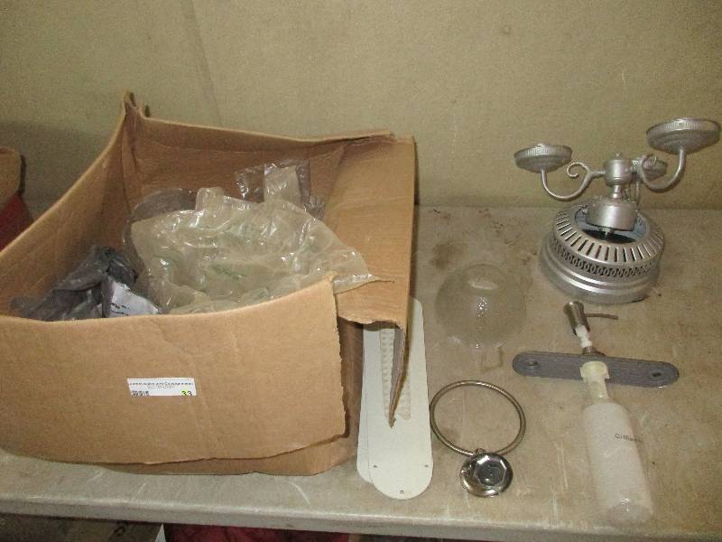 ceiling fan and counter top soap dispenser