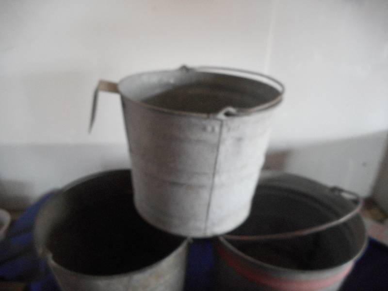lot 18 image: 3 ANTIQUE METAL PALES