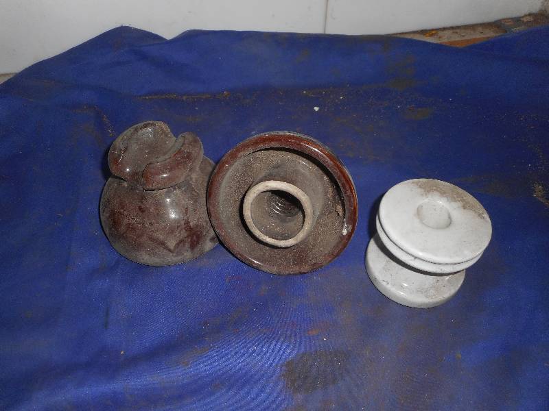 lot 27 image: 3 ANTIQUE INSULATERS