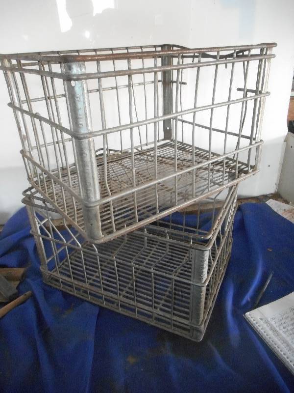 lot 58 image: 2 ANTIQUE MILK CRATES