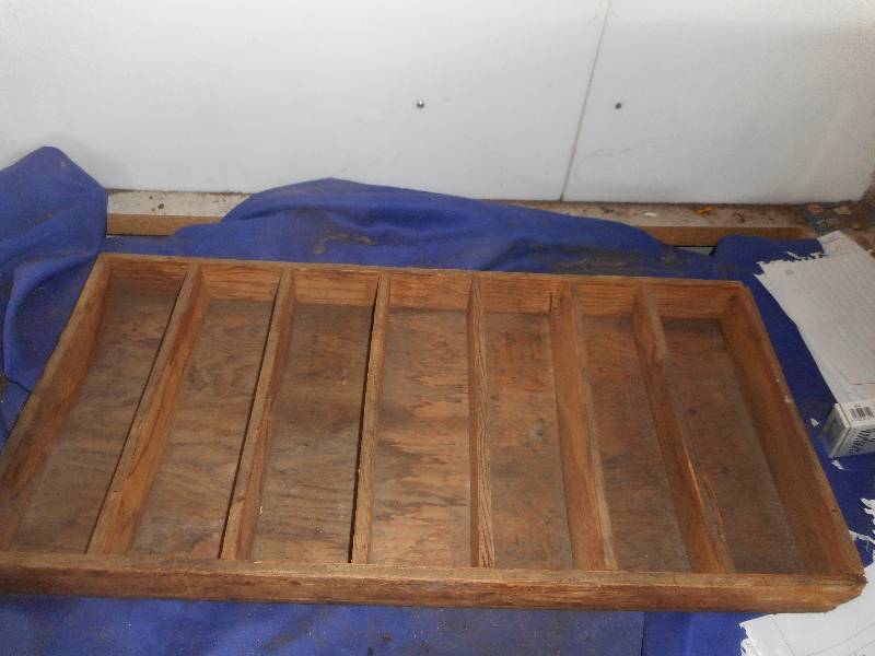 lot 99 image: VINTAGE WOODEN BOLT BIN