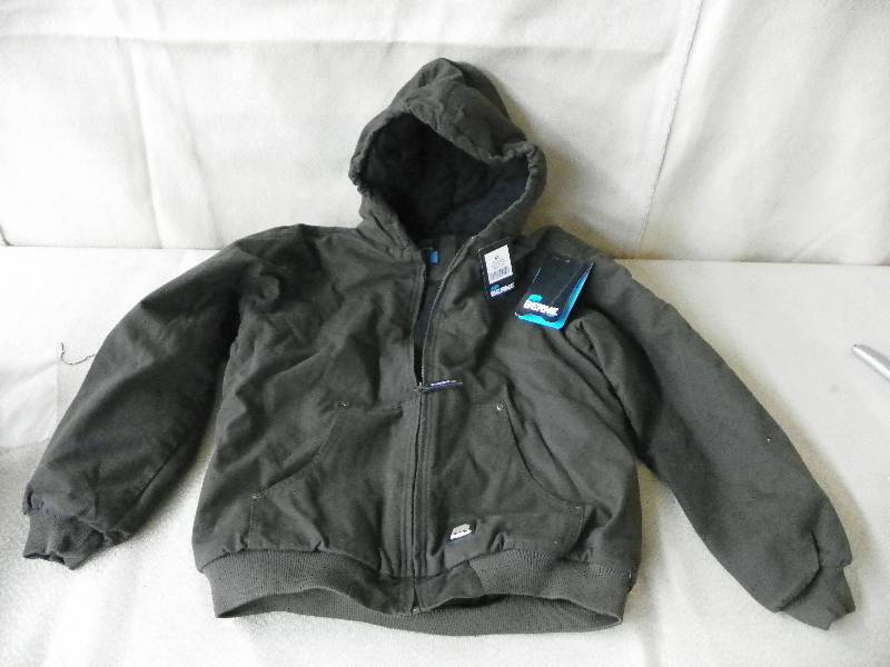 lot 558 image: Berne Youth Quilted Hooded Jkt Olive X-Large