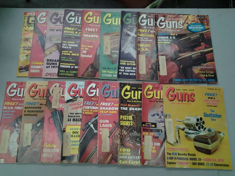 lot 12 image: Vintage GUNS Magazines 1970, 1971, 1972