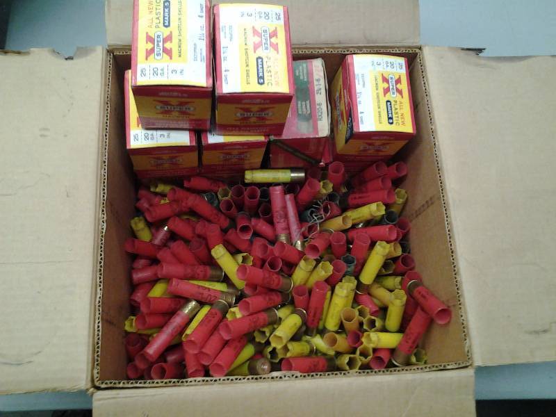 lot 29 image: Box Lot 20 Ga. High Brass Shells For Reloading