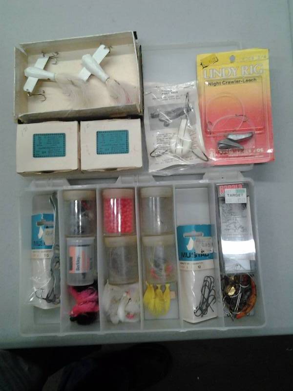 lot 43 image: Tackle Box With Hooks, Jigs, & Lures