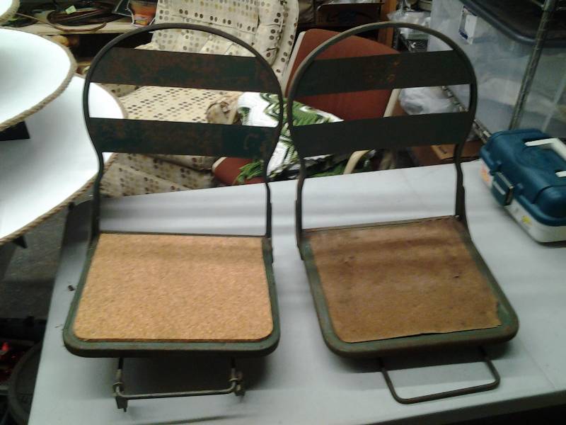 lot 55 image: 2-Vintage Boat Fishing Seats