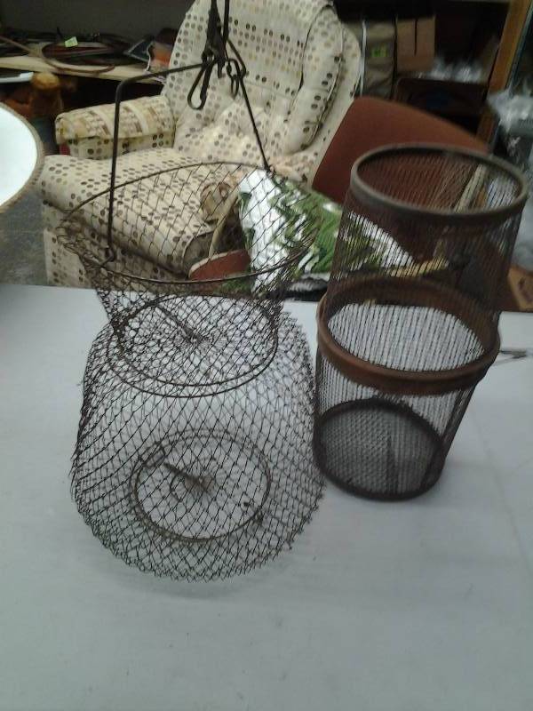lot 56 image: Vintage Minnow Trap & Fish Basket