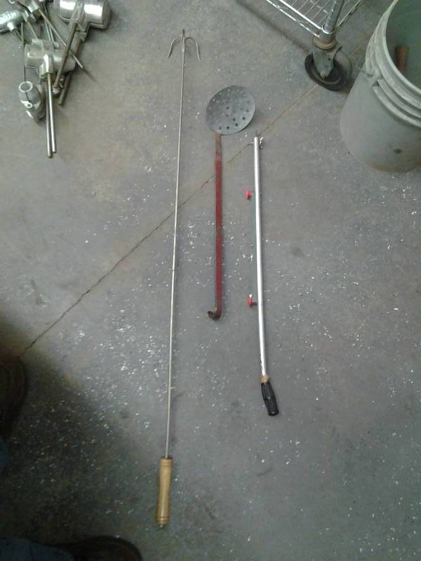 lot 57 image: Gaff Treble Hook, Ice Scoop, Jig Stick