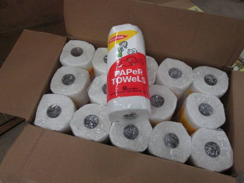 lot 6 image: Case of 30 rolls Valu Time Paper To...