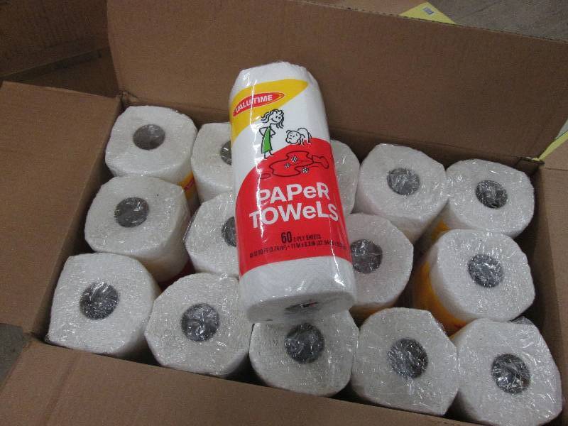 lot 8 image: Case of 30 rolls Valu Time Paper To...