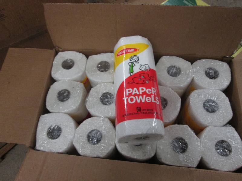 lot 9 image: Case of 30 rolls Valu Time Paper To...