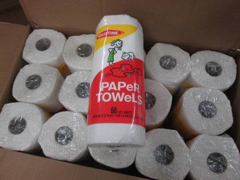 lot 12 image: Case of 30 rolls Valu Time Paper To...