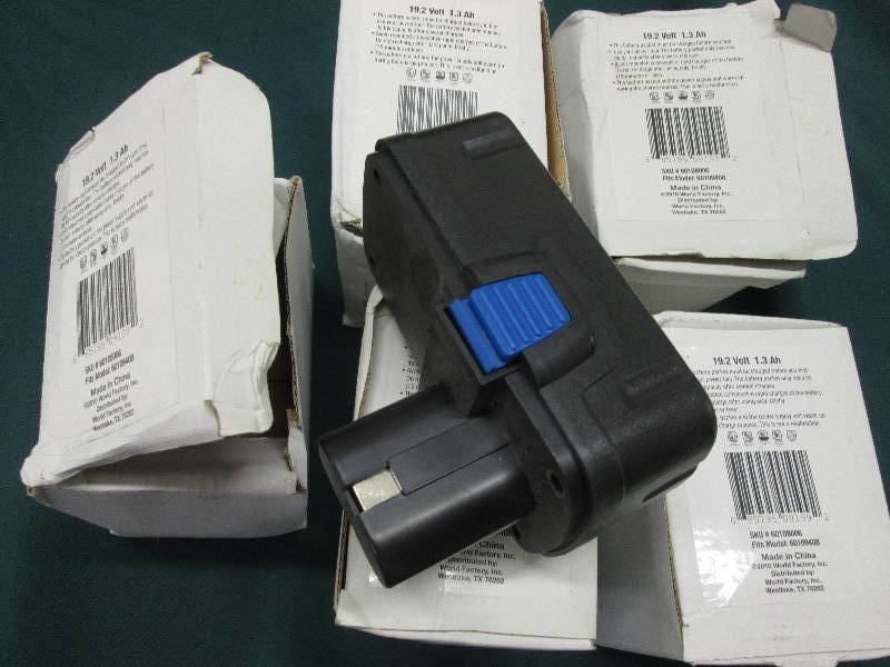 lot 78 image: Lot of 5 19.2 Volt Rechargeable Ba...