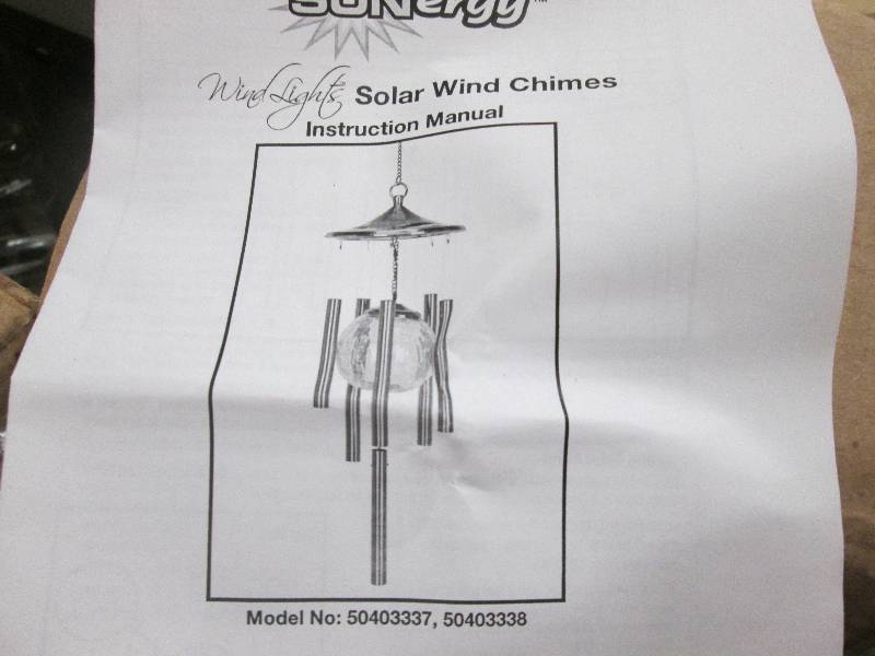 lot 116 image: Sunergy Solar Lighted Wind Chimes w...