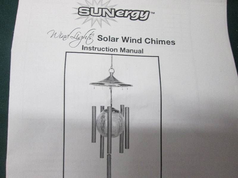 lot 122 image: Sunergy Solar Lighted Wind Chimes w...