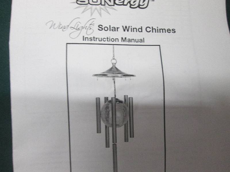lot 123 image: Sunergy Solar Lighted Wind Chimes w...