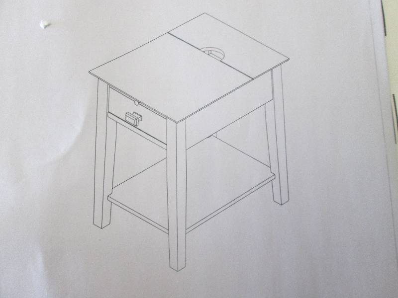 lot 161 image: End Table W Charging Function- ass...
