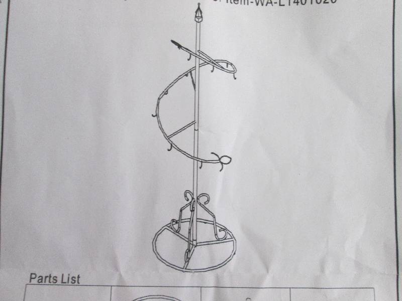 lot 165 image: Black Metal Spiral Rack- assembly r...