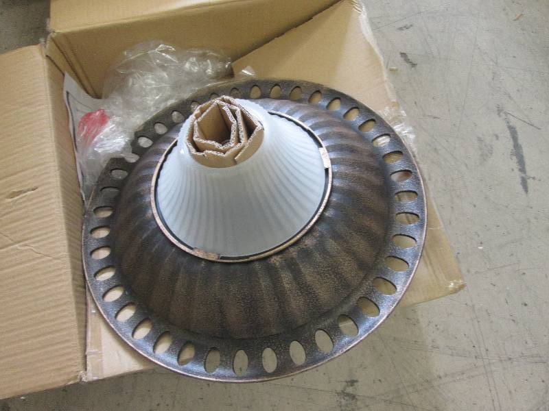 lot 187 image: Lot of 4 Solar Bird Bath Tops in Br...