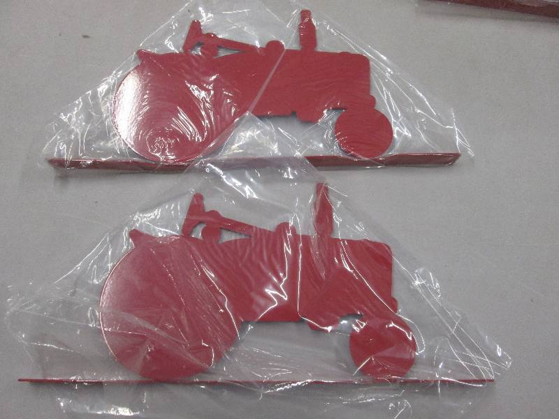 lot 248 image: Lot of 2 Red Metal Tractor Images f...