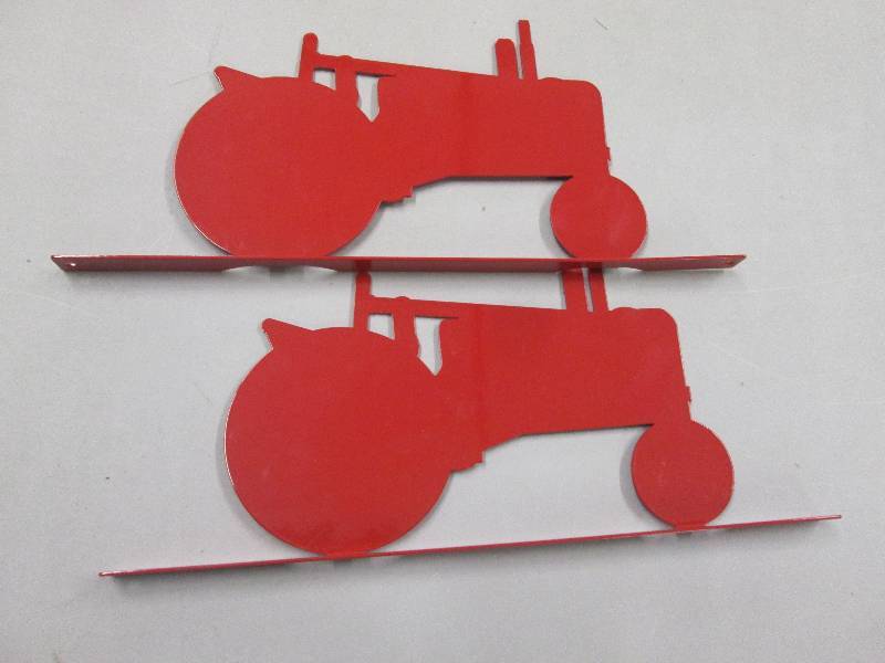 lot 251 image: Lot of 2 Red Metal Tractor Images f...