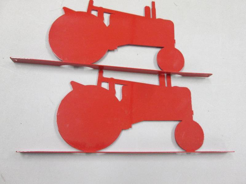 lot 253 image: Lot of 2 Red Metal Tractor Images f...