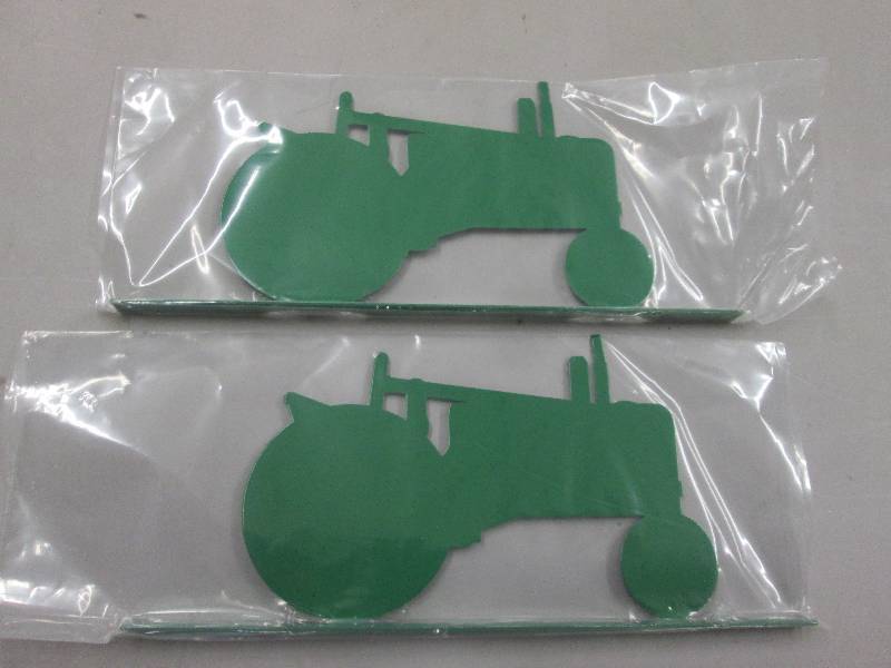 lot 258 image: Lot of 2 Green Metal Tractor Images...