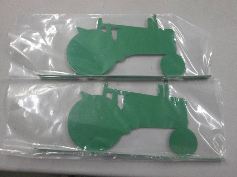lot 261 image: Lot of 2 Green Metal Tractor Images...