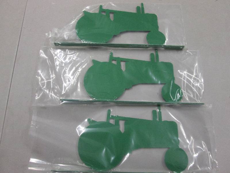 lot 262 image: Lot of 3 Green Metal Tractor Images...