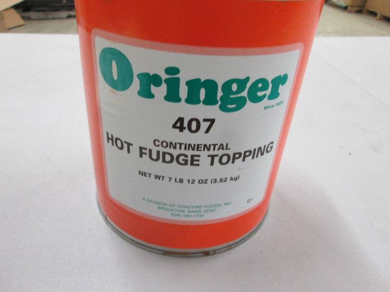 lot 263 image: Oringer Hot Fudge Topping 7 lb Can...